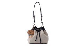 Lucky Bees Vera Bolsa de Hombro Negro y Crema